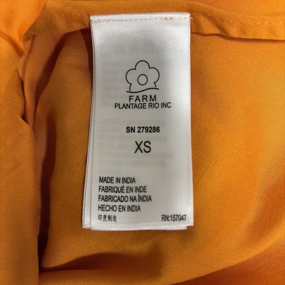 Farm Rio Anthropologie NWT - Orange Long Sleeve Blouse Size XS - Picture 4 of 5
